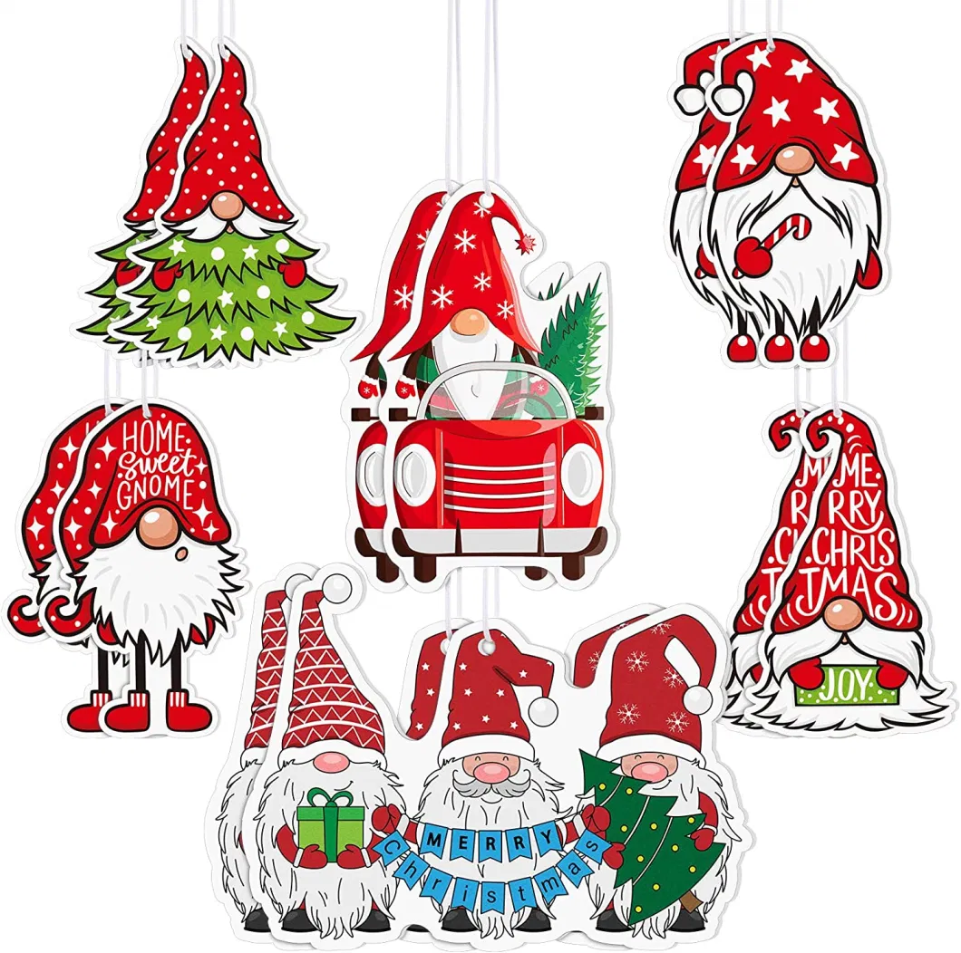 Logo Print Promotional Christmas Car Air Freshener Car Fragrance Diffuser Rearview Mirror Hanging Pendant Car Accessories Automotive Scented Ornaments Xmas Tree