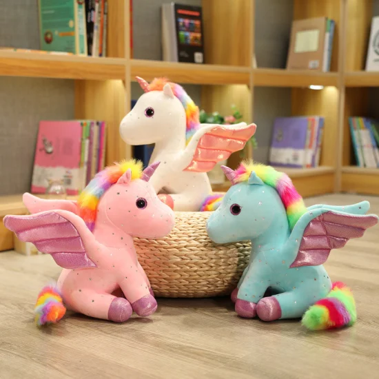 Produttore di regali promozionali per bambini Peluche con unicorno angelo farcito morbido con ali